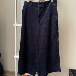 Uniqlo Wide Leg Cropped Corduroy Pants